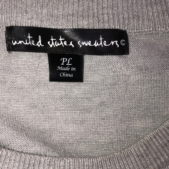 United States sweaters petite large grey tie front - Picture 4 of 6